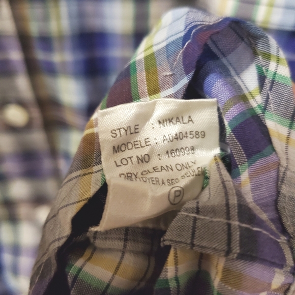 Theory - Nikala Plaid Blouse - Size L - Picture 6 of 6